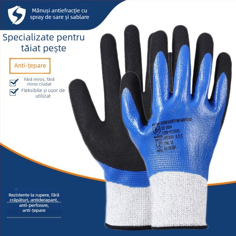 Mănuși pentru lucru în apă și manipularea peștilor, cu mâneci lungi, din cauciuc-piele, impermeabile, antiderapante, rezistente la uzură, anti-tăiere, anti-înțepare, versiune îngroșată | Marcă: Other; Greutate: 1; Destinație: Consultați serviciul pentru cl