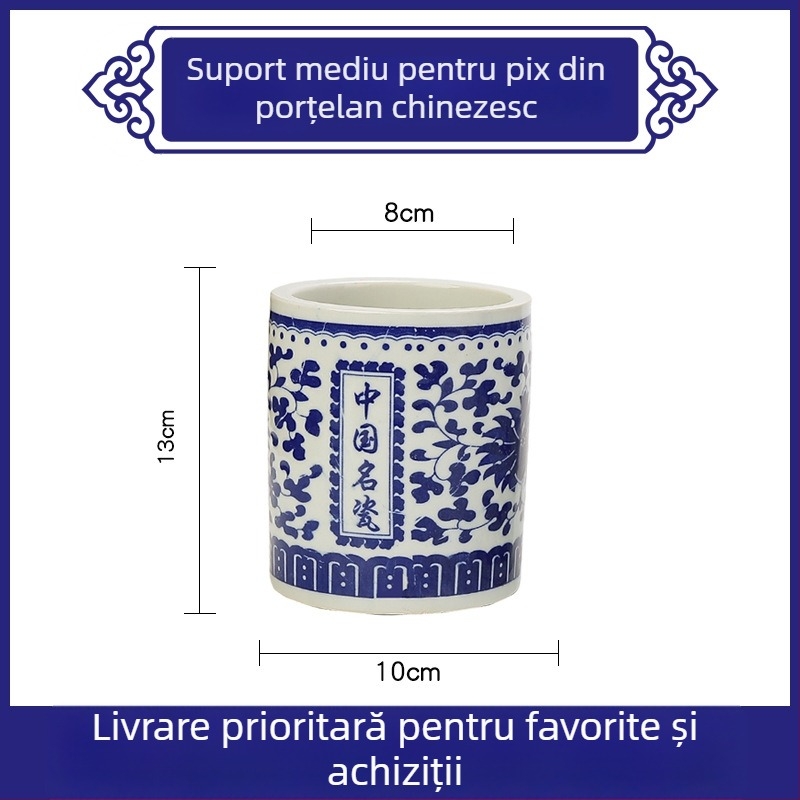 Suport pentru pensule Fengnuo, formă rotundă, model 985, cod F96J76HHMJ67M7, cadou pentru casă