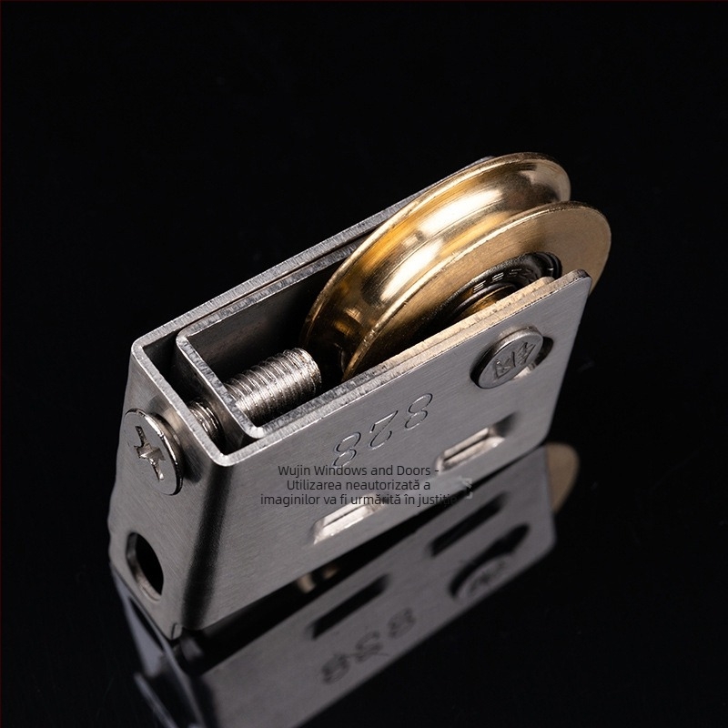 Rola pentru uși glisante (rola inferioară) tip 828, oțel inoxidabil, diametru exterior 28 mm, diametru ax 14,4 mm, sarcină maximă 50 kg, pentru uși și ferestre din aluminiu