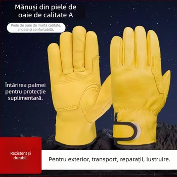 Mănuși de sudură din piele de miel, izolate, închidere Velcro, pentru sudură cu arc