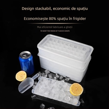 Formă pentru cuburi de gheață din PP, 32 cavități, de calitate alimentară, eliberare ușoară