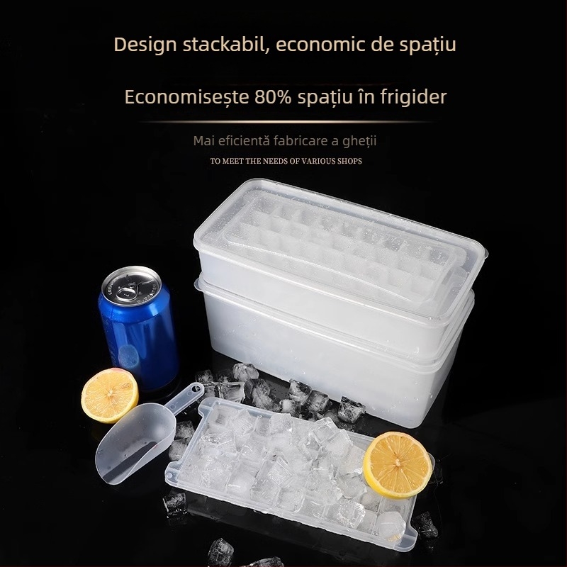 Formă pentru cuburi de gheață din PP, 32 cavități, de calitate alimentară, eliberare ușoară