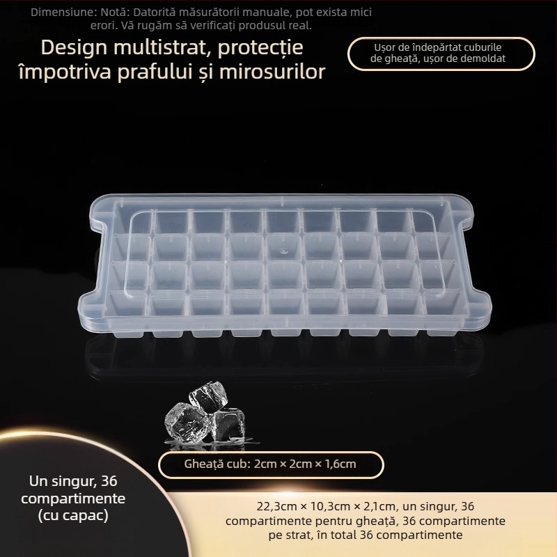 Formă pentru cuburi de gheață din PP, 32 cavități, de calitate alimentară, eliberare ușoară