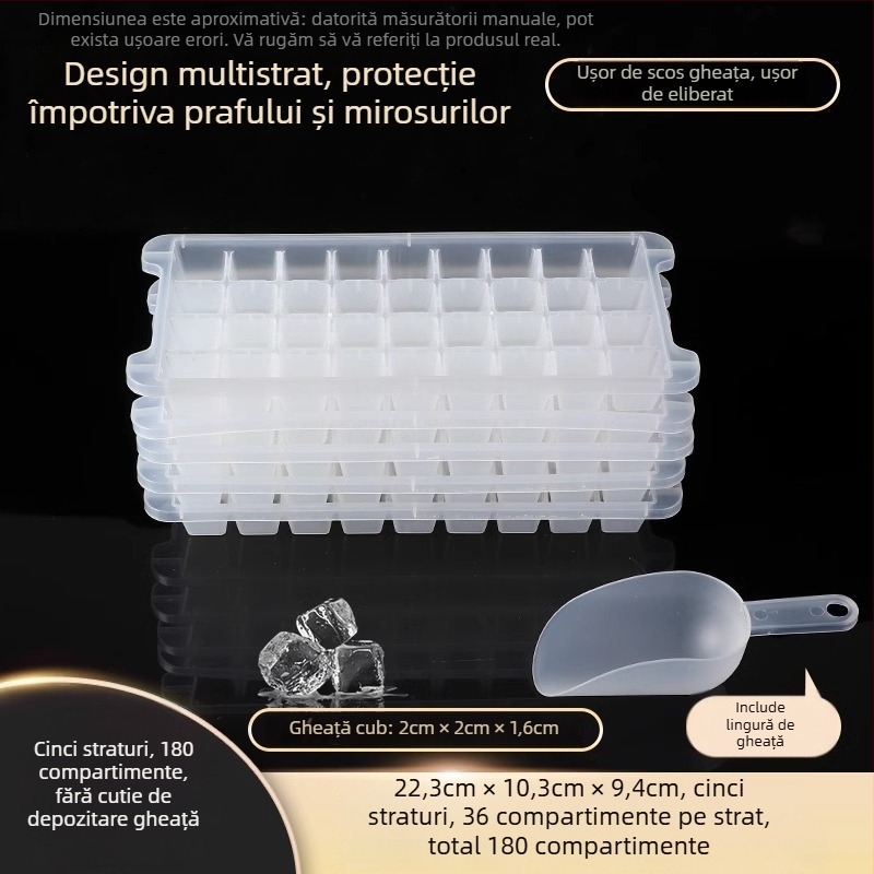 Formă pentru cuburi de gheață din PP, 32 cavități, de calitate alimentară, eliberare ușoară
