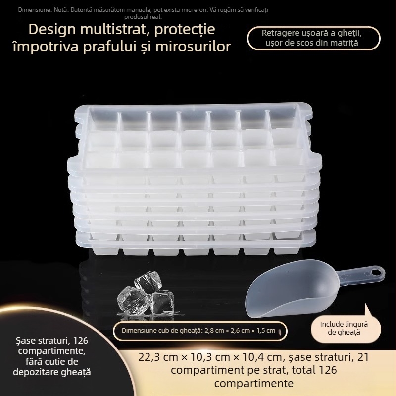 Formă pentru cuburi de gheață din PP, 32 cavități, de calitate alimentară, eliberare ușoară