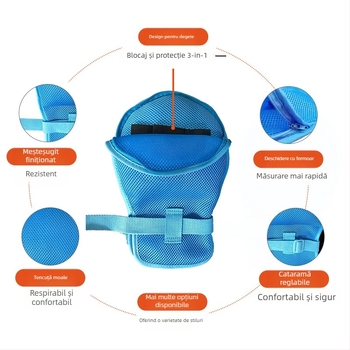 Mănuși de restricție pentru persoane vârstnice imobilizate, plasă de poliester cu căptușeală din bumbac, calde, protecție la praf, anti-tăiere