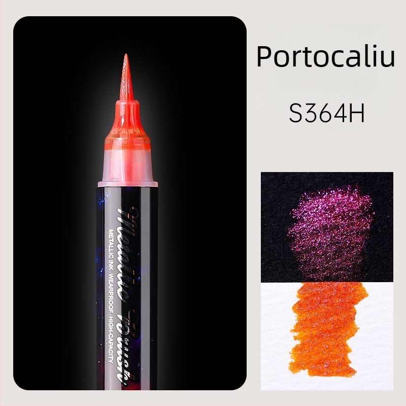 Marker acrilic cu sclipici, dublu vârf, vârf moale de acuarelă, vârf rotund, non-erasabil, pentru elevi și jurnalizare
