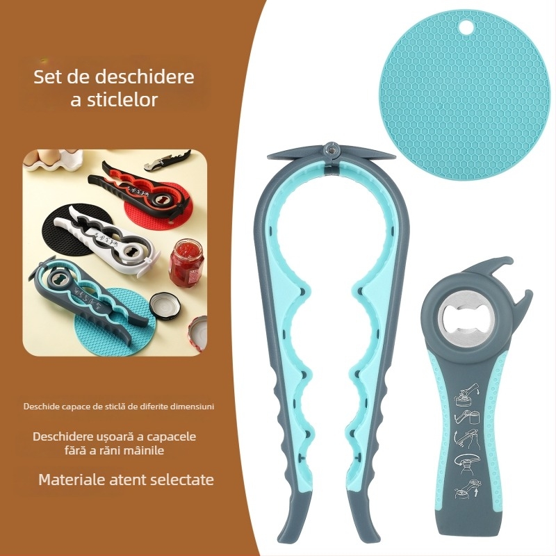 Set de deschizătoare pentru sticle și conserve, portabil, pentru o varietate de conserve