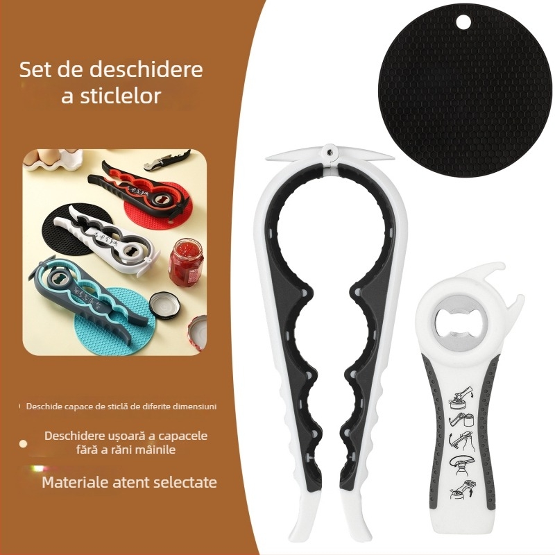 Set de deschizătoare pentru sticle și conserve, portabil, pentru o varietate de conserve