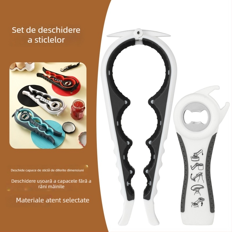Set de deschizătoare pentru sticle și conserve, portabil, pentru o varietate de conserve