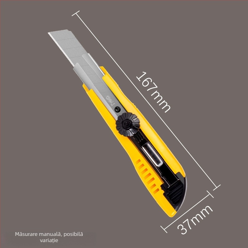 Cuțit de artă Deli, corp din plastic/metal, lățimea lamei 18 mm, grosimea lamei 0,5 mm, modelul 2001-2057