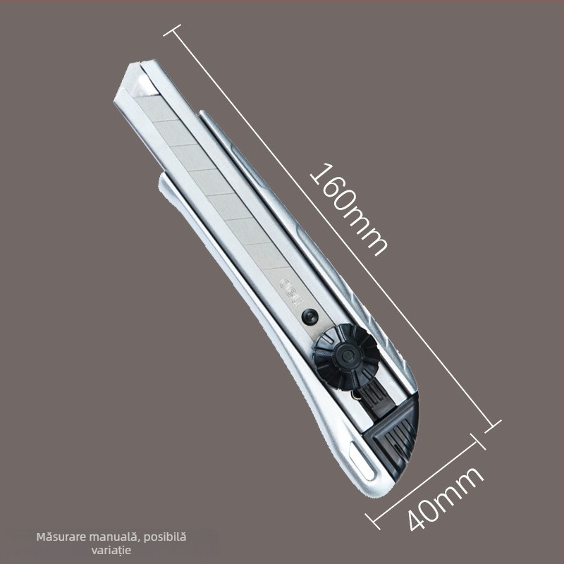 Cuțit de artă Deli, corp din plastic/metal, lățimea lamei 18 mm, grosimea lamei 0,5 mm, modelul 2001-2057