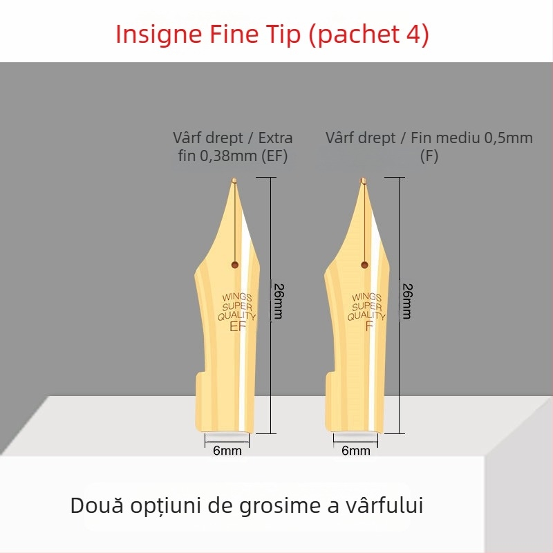 Vârf de penă Hero EF pentru stilou — Vârf înlocuibil, metalic, compatibil cu 359, 1060, 1021, 6006; pachet 10 bucăți