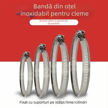 Inel de clemă din oțel inoxidabil 304 pentruțevi și cabluri, cu închidere, pentru conducte de apă și gaze