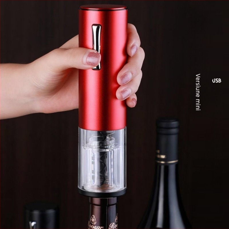 Deschizător Automat de Vin Roșu cu Corp din Bambus