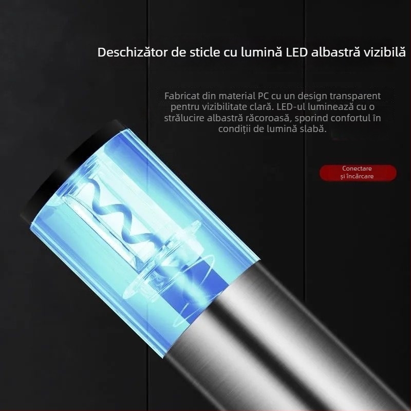 Deschizător Automat de Vin Roșu cu Corp din Bambus