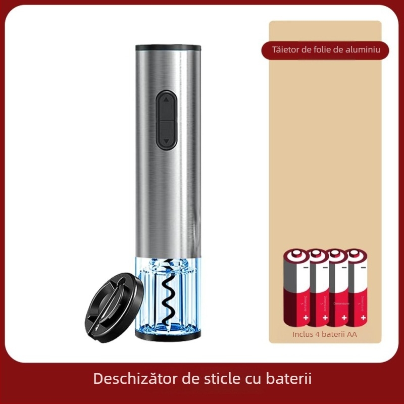 Deschizător Automat de Vin Roșu cu Corp din Bambus