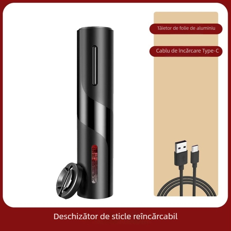 Deschizător Automat de Vin Roșu cu Corp din Bambus