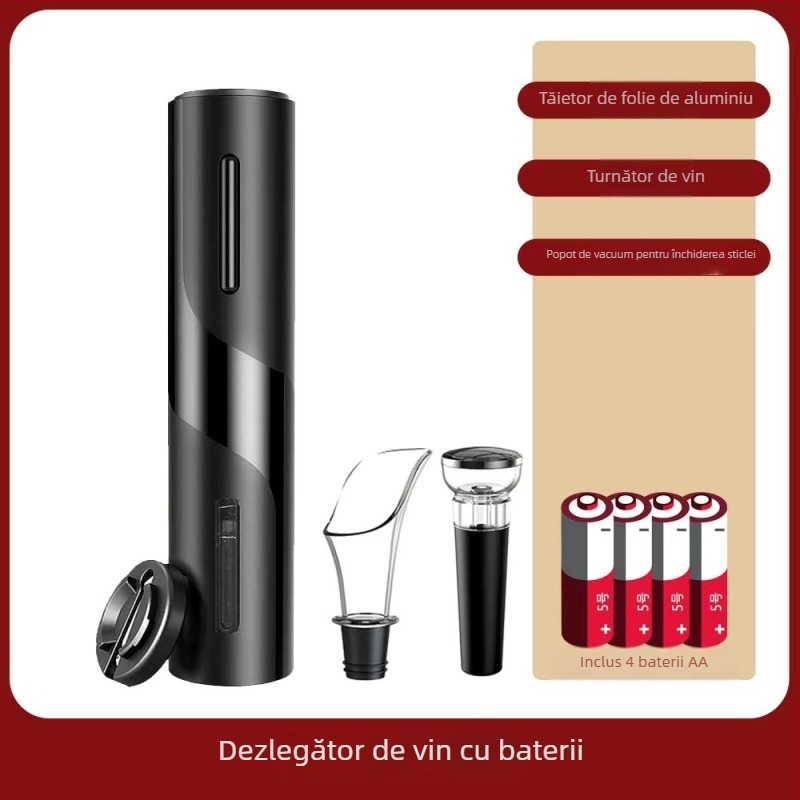 Deschizător Automat de Vin Roșu cu Corp din Bambus