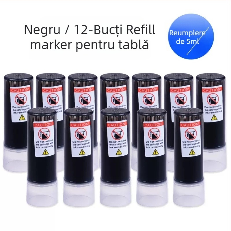 Sac de cerneală de înlocuire pentru marker de tablă, model WB-G9, 12 buc./cutie, carcasă din plastic, lățimea liniei 1–2 mm, pentru birou