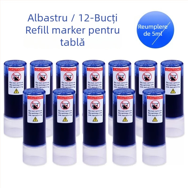 Sac de cerneală de înlocuire pentru marker de tablă, model WB-G9, 12 buc./cutie, carcasă din plastic, lățimea liniei 1–2 mm, pentru birou