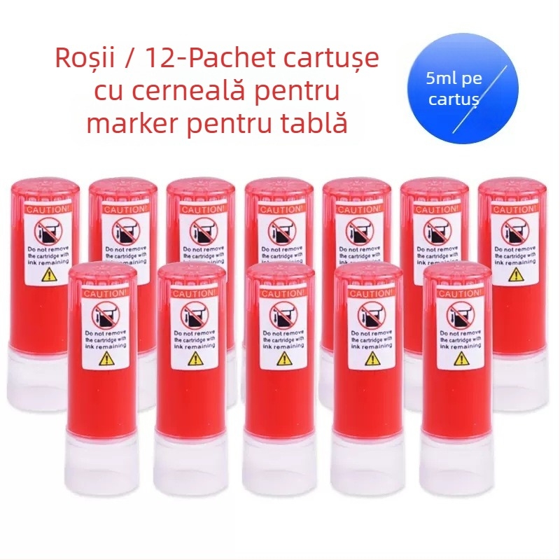 Sac de cerneală de înlocuire pentru marker de tablă, model WB-G9, 12 buc./cutie, carcasă din plastic, lățimea liniei 1–2 mm, pentru birou