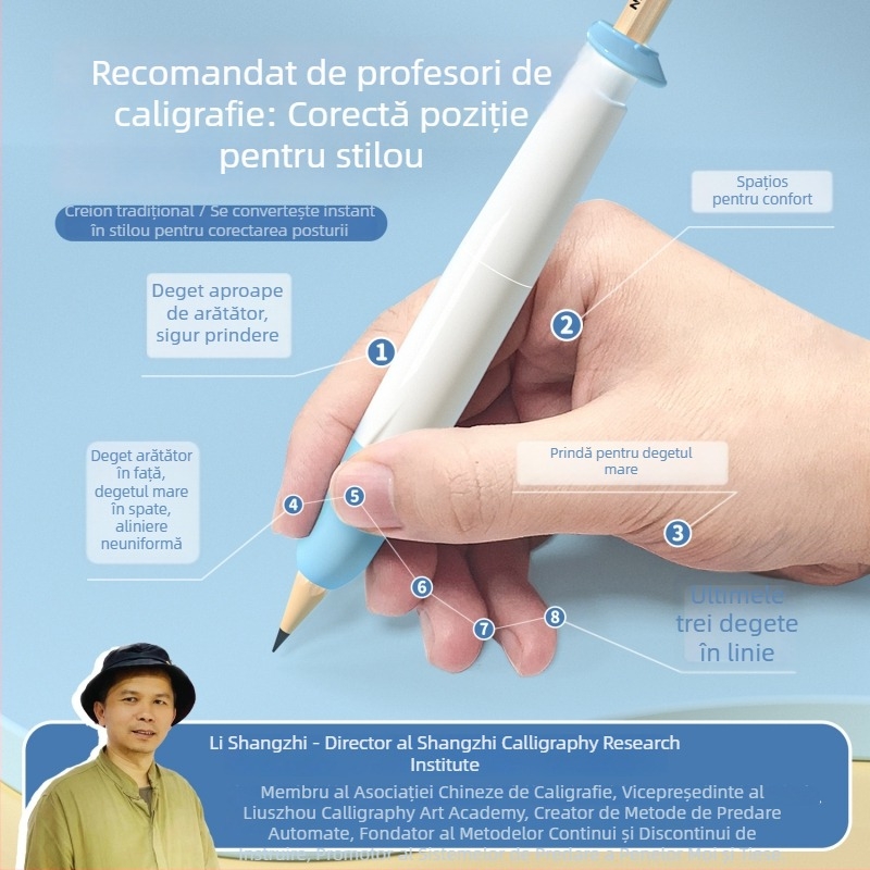 Prindere pentru creion pentru copii – corecție a posturii, husă din silicon și ABS, set în cutie NBX