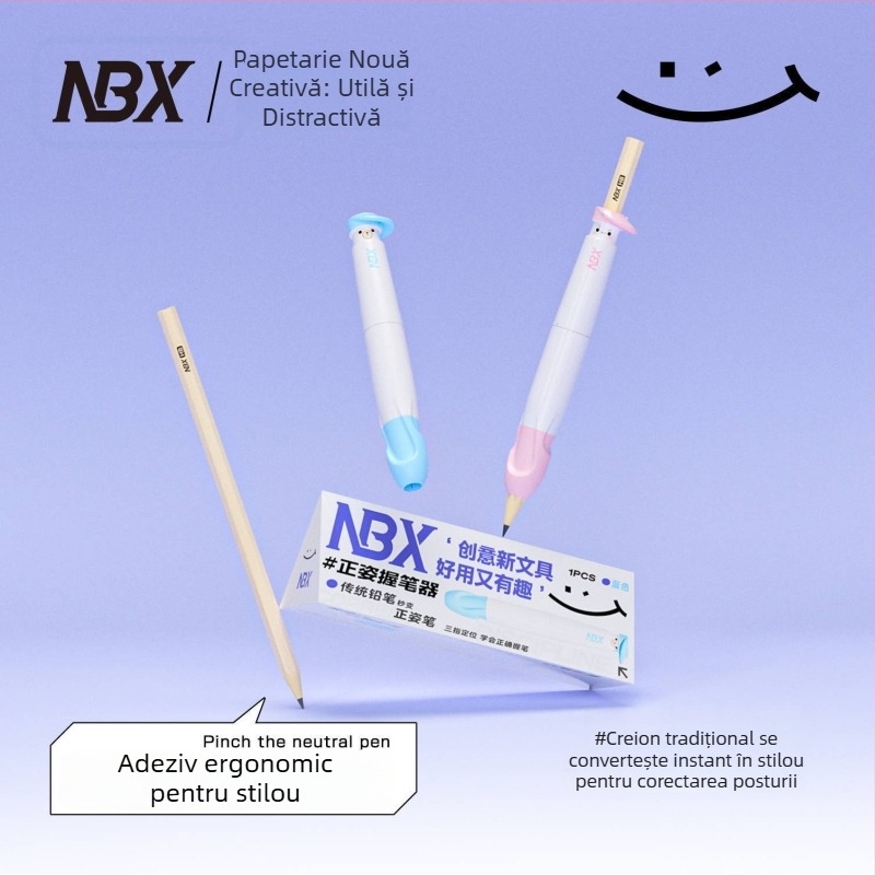 Prindere pentru creion pentru copii – corecție a posturii, husă din silicon și ABS, set în cutie NBX