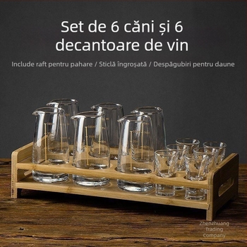 Set de vin cu decantor, scară de măsură, pahare mici și cutie cadou — stil chinoiserie nou