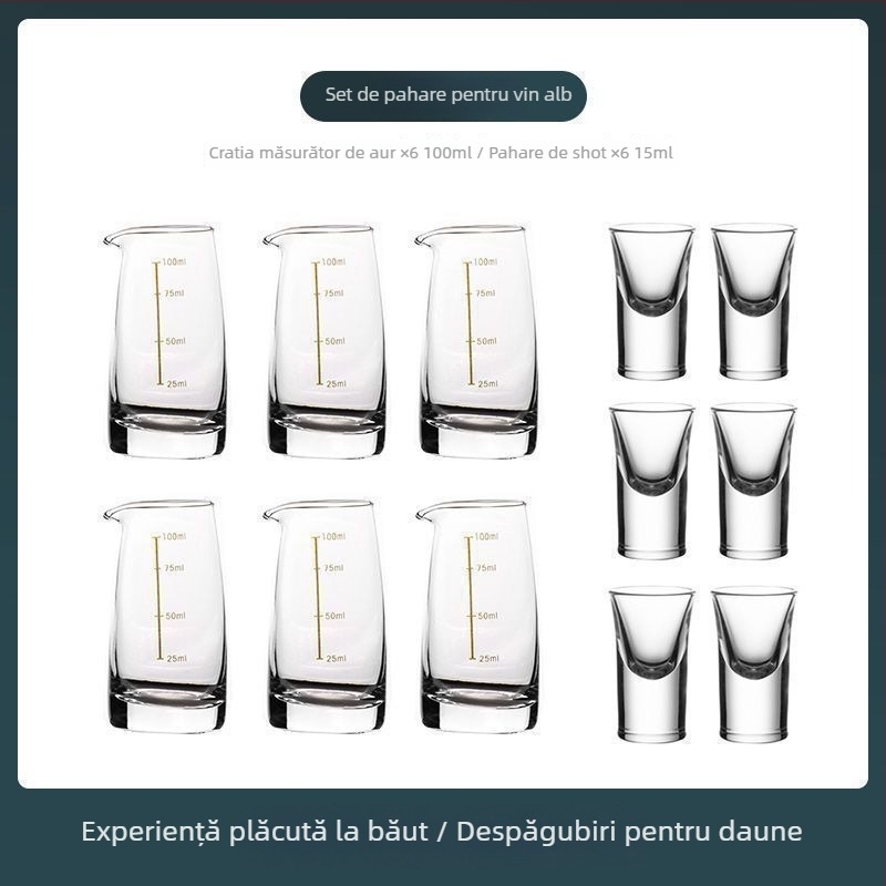 Set de vin cu decantor, scară de măsură, pahare mici și cutie cadou — stil chinoiserie nou