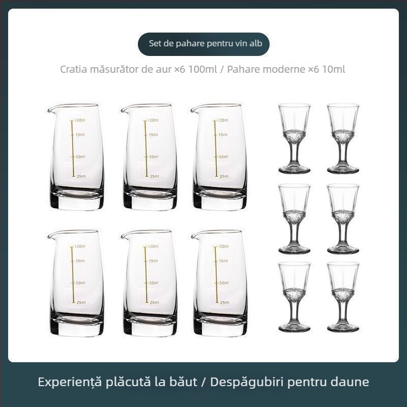 Set de vin cu decantor, scară de măsură, pahare mici și cutie cadou — stil chinoiserie nou