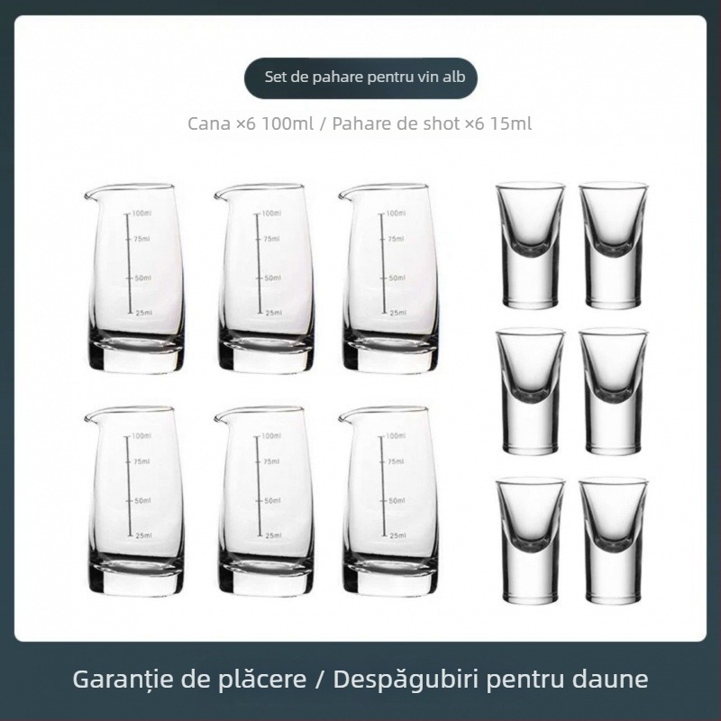 Set de vin cu decantor, scară de măsură, pahare mici și cutie cadou — stil chinoiserie nou