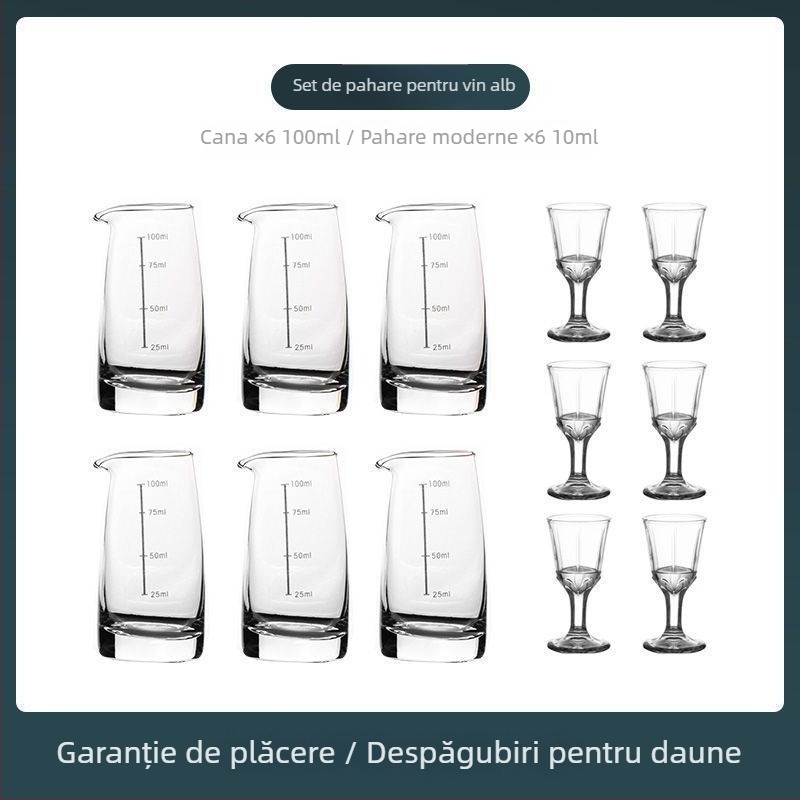 Set de vin cu decantor, scară de măsură, pahare mici și cutie cadou — stil chinoiserie nou