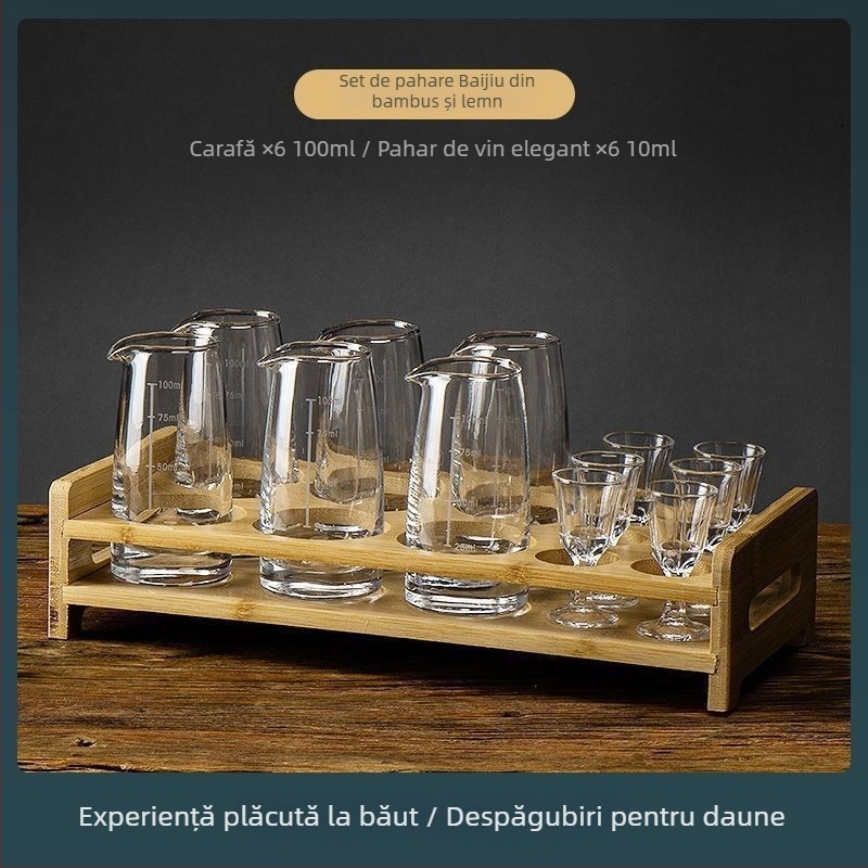 Set de vin cu decantor, scară de măsură, pahare mici și cutie cadou — stil chinoiserie nou