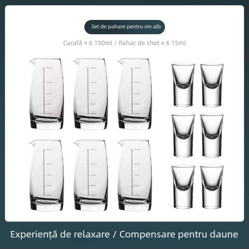 Set de vin cu decantor, scară de măsură, pahare mici și cutie cadou — stil chinoiserie nou