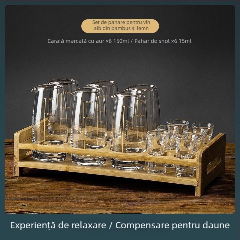 Set de vin cu decantor, scară de măsură, pahare mici și cutie cadou — stil chinoiserie nou