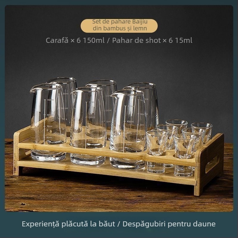 Set de vin cu decantor, scară de măsură, pahare mici și cutie cadou — stil chinoiserie nou