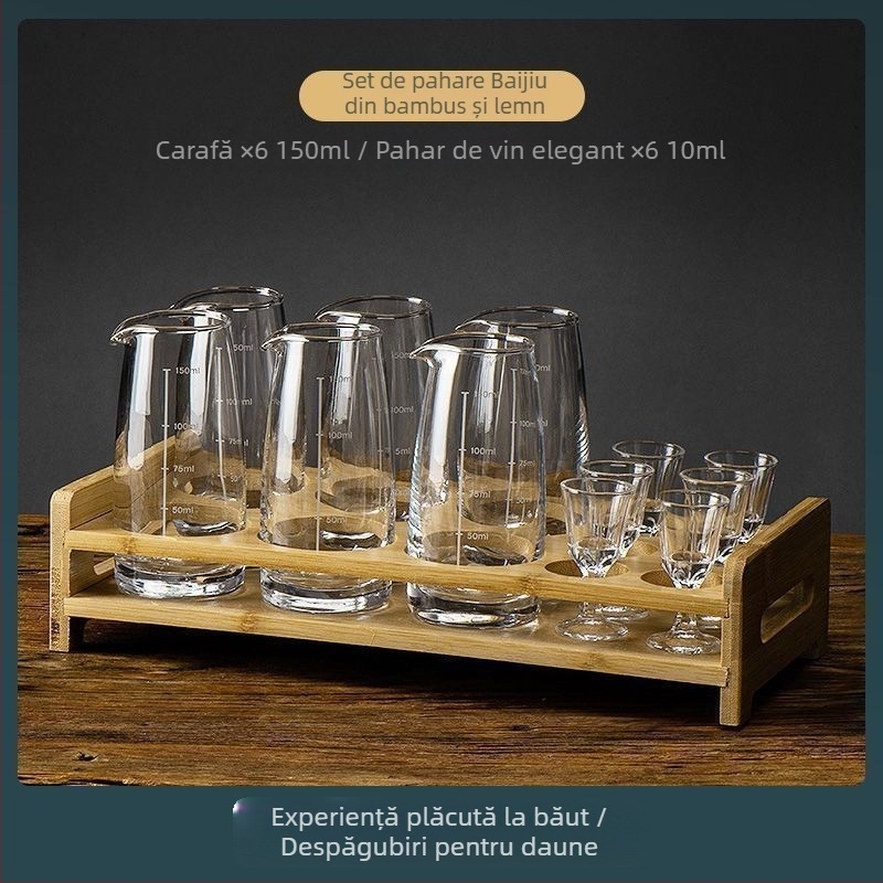 Set de vin cu decantor, scară de măsură, pahare mici și cutie cadou — stil chinoiserie nou