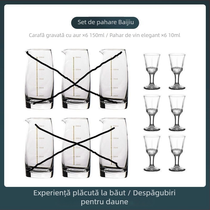 Set de vin cu decantor, scară de măsură, pahare mici și cutie cadou — stil chinoiserie nou