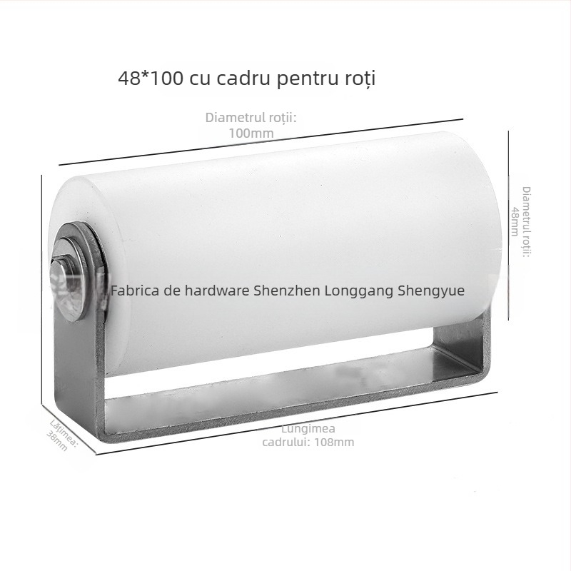Roată din oțel inoxidabil cu role din nylon pentru uși glisante, roată de poziționare, rulment dublu, utilizare industrială; dimensiuni 40×50 / 40×65 / 50×65