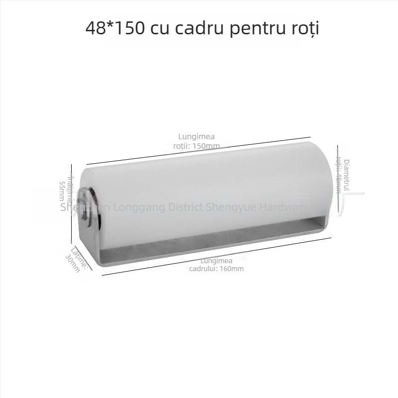 Roată din oțel inoxidabil cu role din nylon pentru uși glisante, roată de poziționare, rulment dublu, utilizare industrială; dimensiuni 40×50 / 40×65 / 50×65
