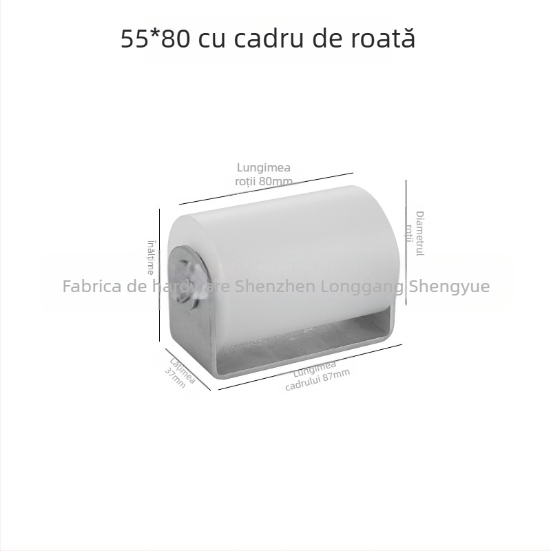 Roată din oțel inoxidabil cu role din nylon pentru uși glisante, roată de poziționare, rulment dublu, utilizare industrială; dimensiuni 40×50 / 40×65 / 50×65