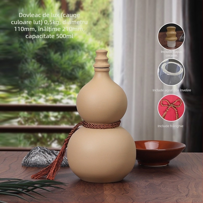 Sticlă de vin ceramică în formă de dovleac, pentru uz casnic, capac sigilat, pentru vin, sticlă goală