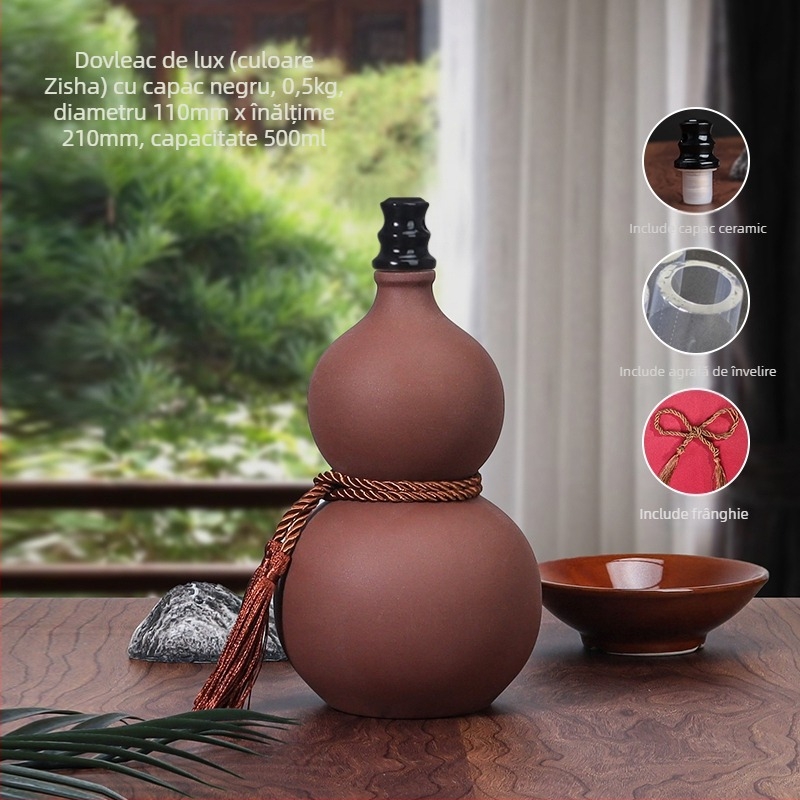 Sticlă de vin ceramică în formă de dovleac, pentru uz casnic, capac sigilat, pentru vin, sticlă goală