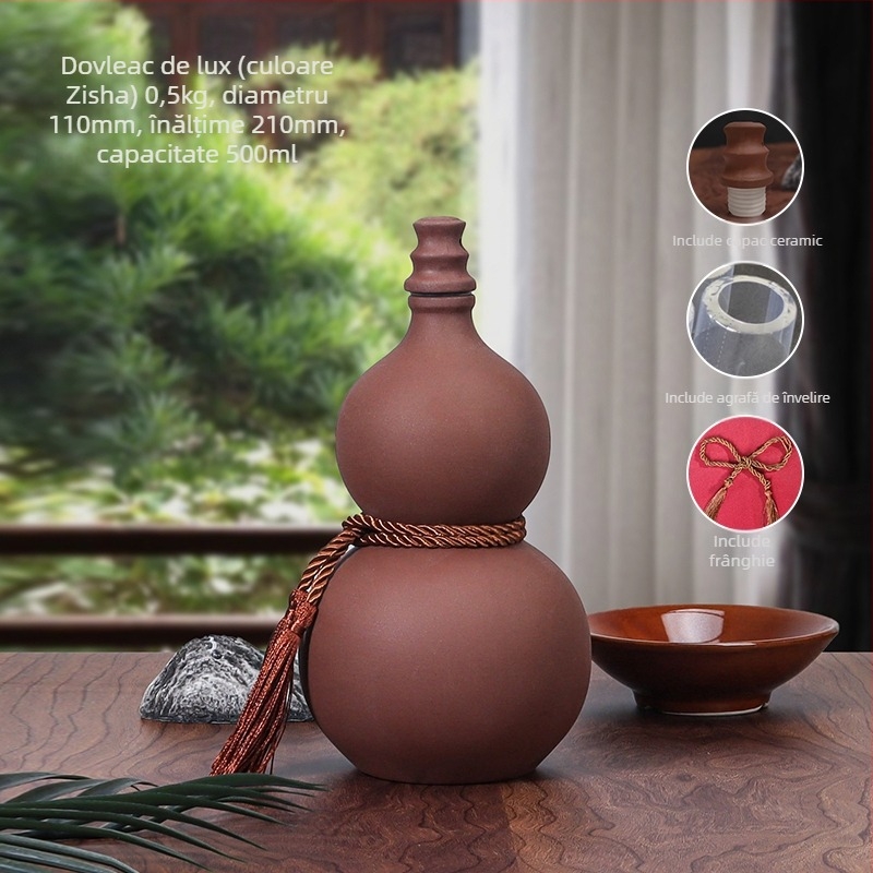 Sticlă de vin ceramică în formă de dovleac, pentru uz casnic, capac sigilat, pentru vin, sticlă goală