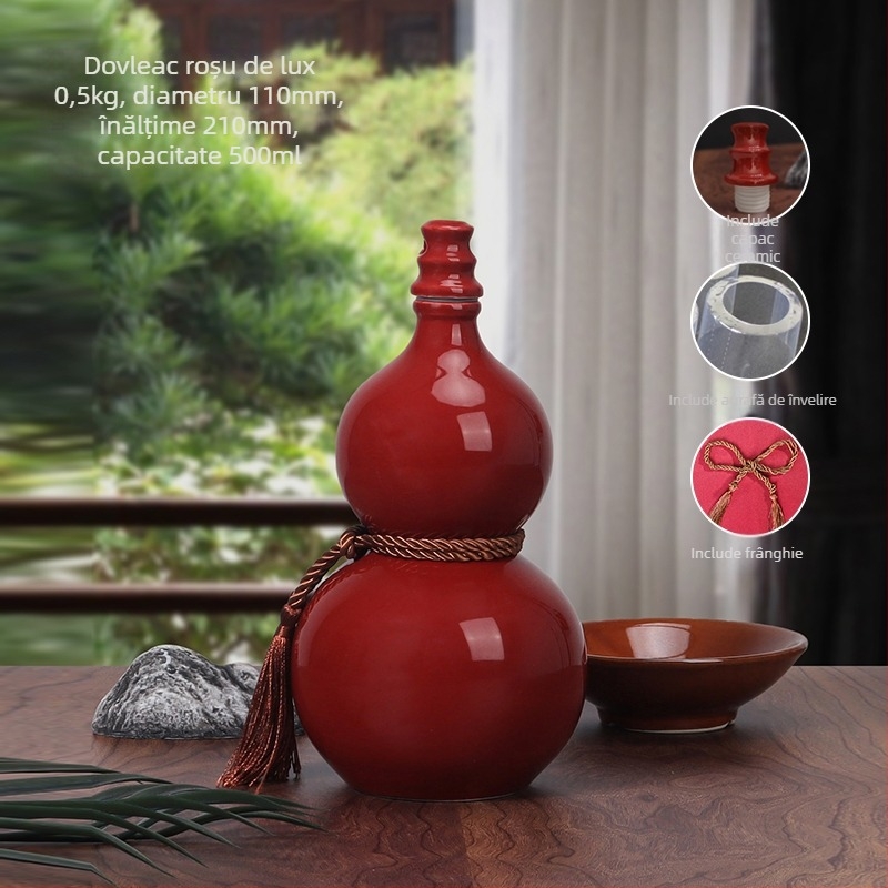 Sticlă de vin ceramică în formă de dovleac, pentru uz casnic, capac sigilat, pentru vin, sticlă goală