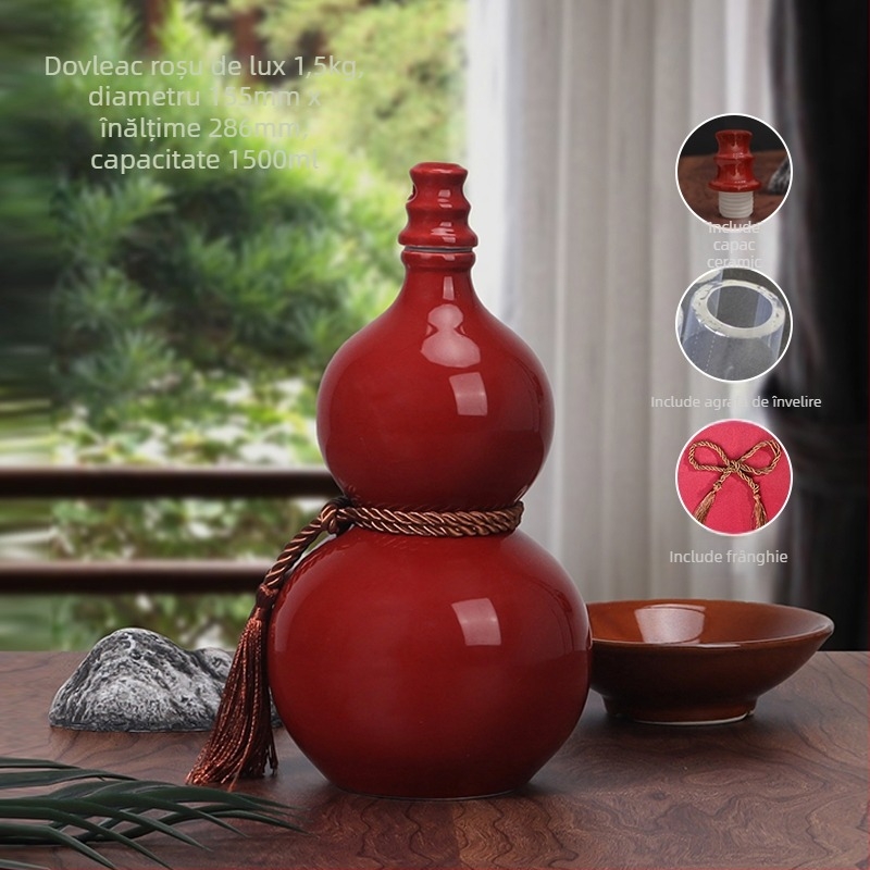 Sticlă de vin ceramică în formă de dovleac, pentru uz casnic, capac sigilat, pentru vin, sticlă goală