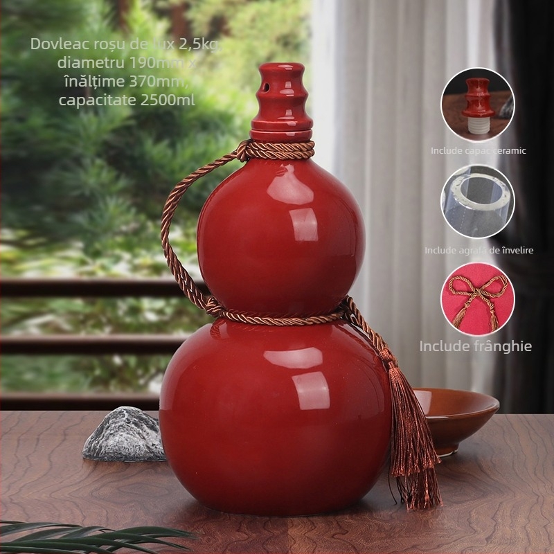 Sticlă de vin ceramică în formă de dovleac, pentru uz casnic, capac sigilat, pentru vin, sticlă goală