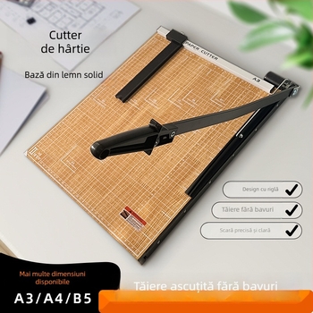 Tăietor de hârtie manual, A3/A4/B5, oțel inoxidabil, pentru birou și uz casnic, pentru fotografii și documente