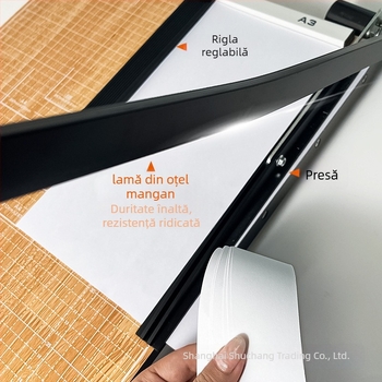 Tăietor de hârtie manual, A3/A4/B5, oțel inoxidabil, pentru birou și uz casnic, pentru fotografii și documente